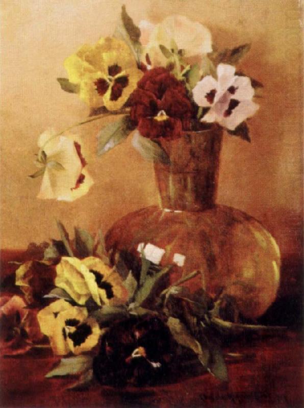 Hirst, Claude Raguet Pansies in a Glass Vase china oil painting image